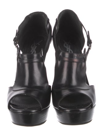 Saint Laurent Leather T-Strap Sandals