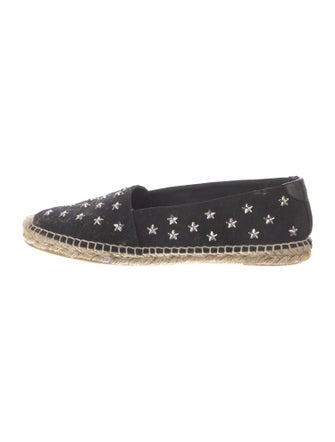Saint Laurent Canvas Studded Accents Espadrilles