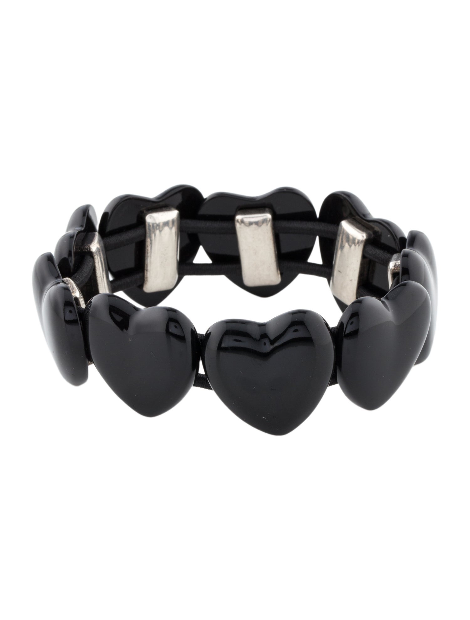Saint Laurent Enamel Heart Stretch Bracelet
