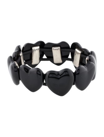 Saint Laurent Enamel Heart Stretch Bracelet