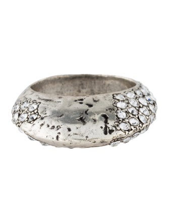 Saint Laurent Crystal Bague Oeuf Arty Band Ring