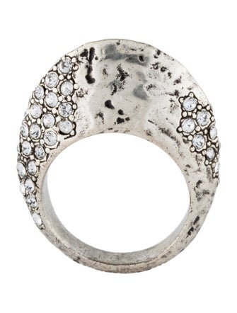 Saint Laurent Crystal Bague Oeuf Arty Band Ring
