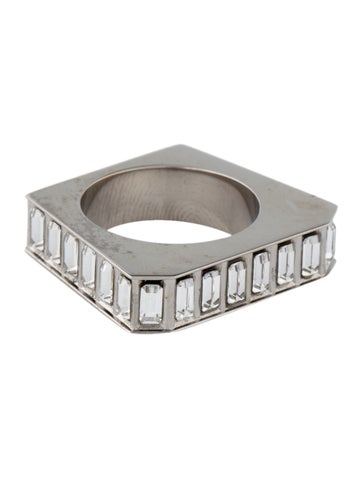 Saint Laurent Band Crystal Ring 6