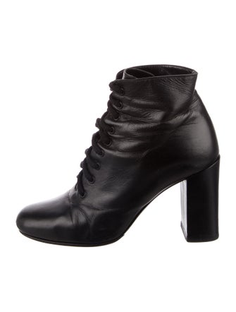 Saint Laurent Leather Lace-Up Boots