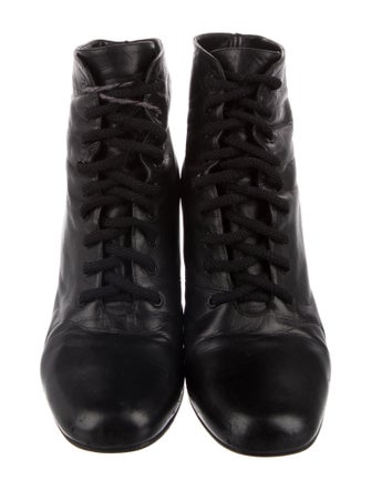Saint Laurent Leather Lace-Up Boots