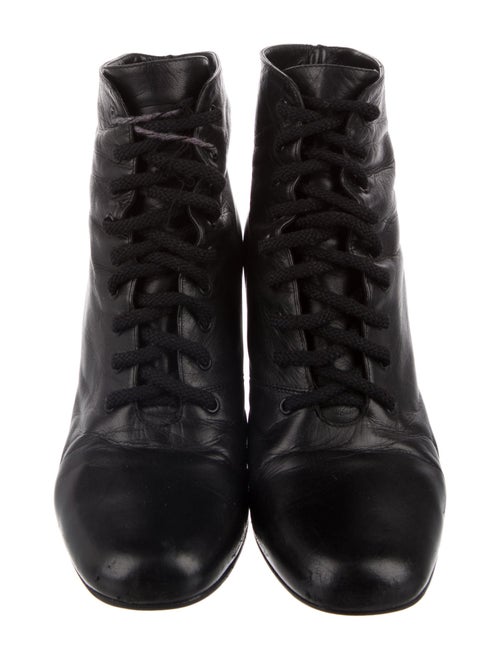 Saint Laurent Leather Lace-Up Boots