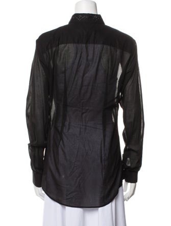 Saint Laurent Long Sleeve Button-Up Top