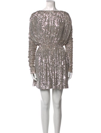 Saint Laurent Bateau Neckline Mini Dress