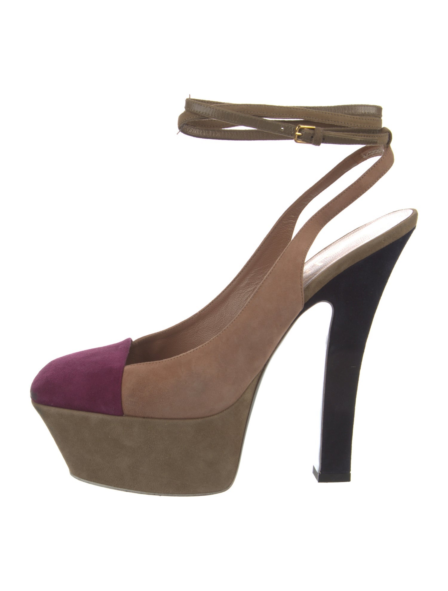 Saint Laurent Suede Slingback Pumps