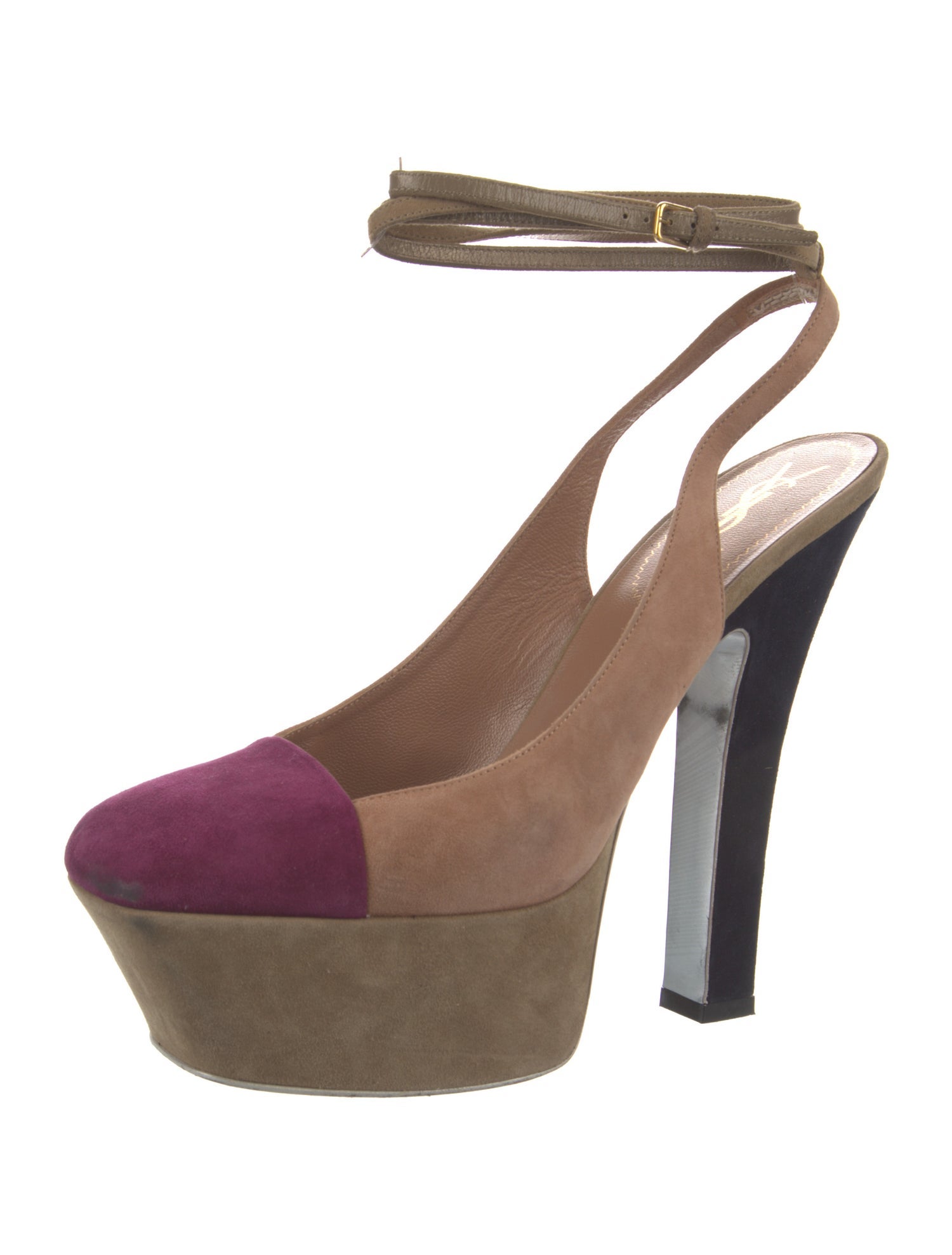 Saint Laurent Suede Slingback Pumps