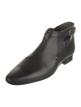 Saint Laurent Leather Lace-Up Boots