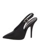 Saint Laurent Satin Crystal Embellishments Slingback Pumps