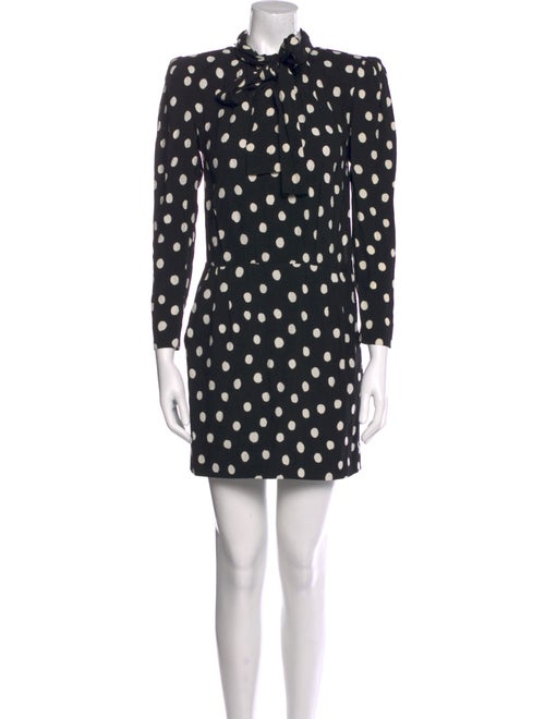 Saint Laurent Polka Dot Print Mini Dress