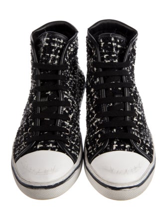Saint Laurent Tweed Tweed Pattern Sneakers