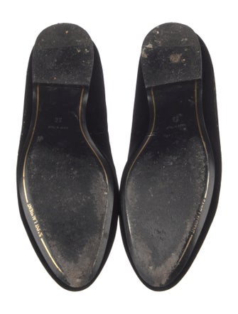 Saint Laurent Velvet Graphic Print Loafers