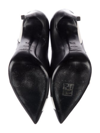 Saint Laurent Leather Colorblock Pattern Slingback Pumps