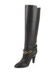 Saint Laurent Leather Chain-Link Accents Boots