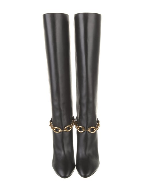 Saint Laurent Leather Chain-Link Accents Boots
