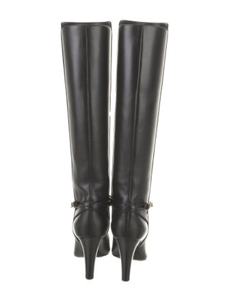 Saint Laurent Leather Chain-Link Accents Boots