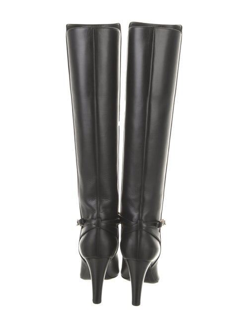 Saint Laurent Leather Chain-Link Accents Boots