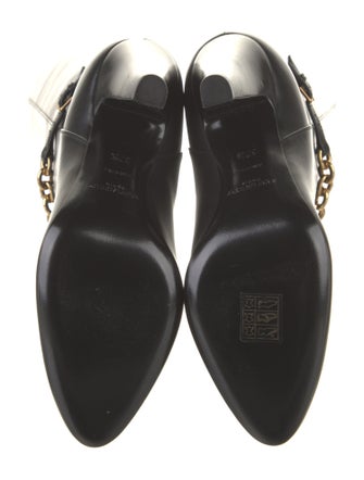 Saint Laurent Leather Chain-Link Accents Boots