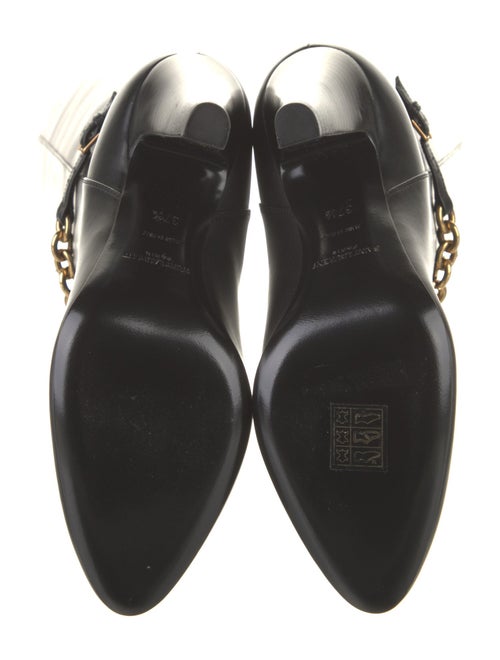 Saint Laurent Leather Chain-Link Accents Boots