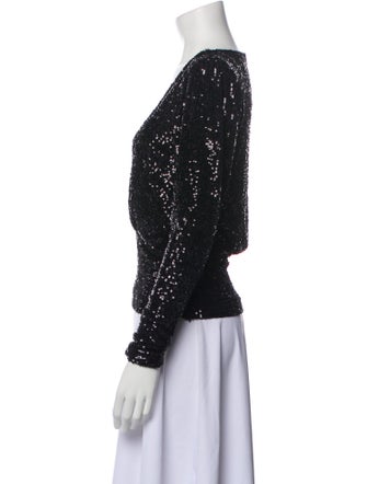 Saint Laurent Sequin V-Neck Top