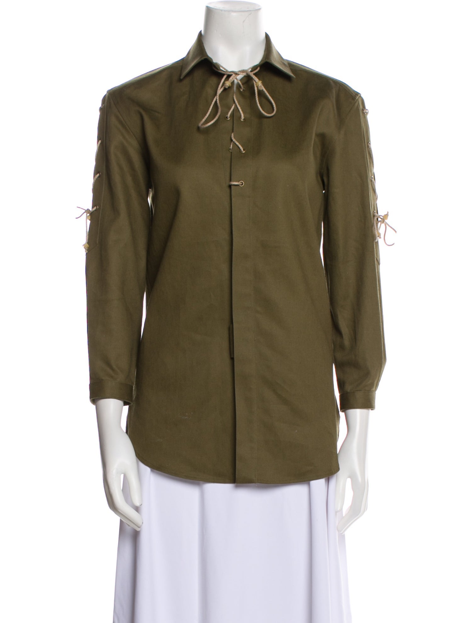 Saint Laurent Three-Quarter Sleeve Button-Up Top w/ Tags