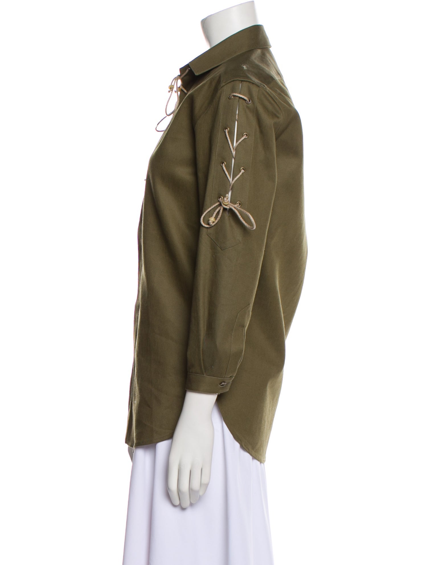 Saint Laurent Three-Quarter Sleeve Button-Up Top w/ Tags