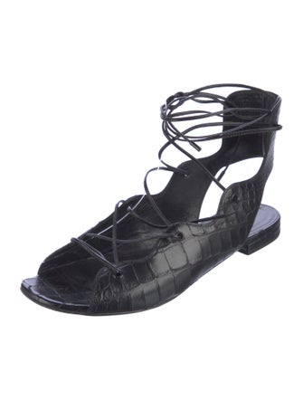Saint Laurent Crocodile Gladiator Sandals