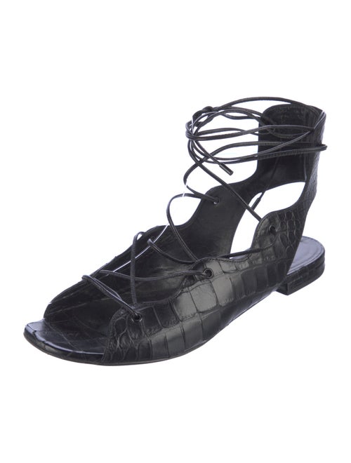 Saint Laurent Crocodile Gladiator Sandals