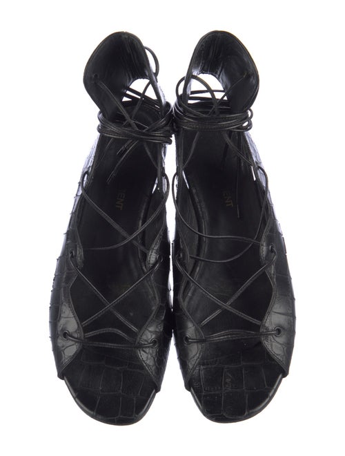 Saint Laurent Crocodile Gladiator Sandals