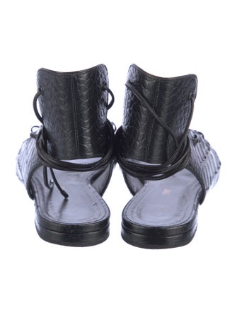 Saint Laurent Crocodile Gladiator Sandals