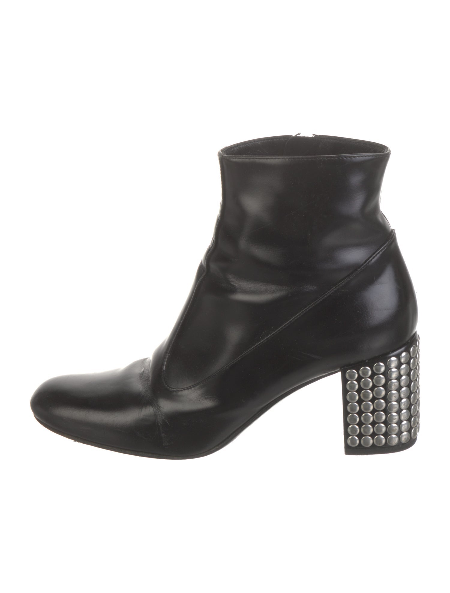 Saint Laurent Leather Studded Accents Boots