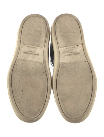 Saint Laurent Leather Colorblock Pattern Wedge Sneakers