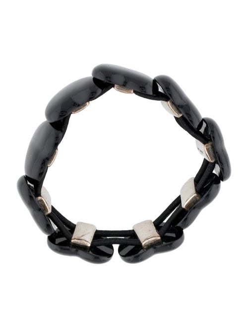 Saint Laurent Elasticated Enamel Heart Stretch Bracelet