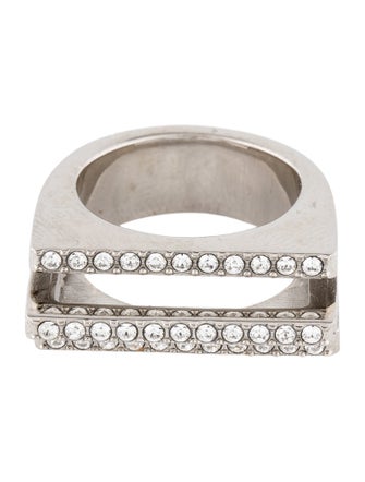 Saint Laurent Crystal Bar Band Ring