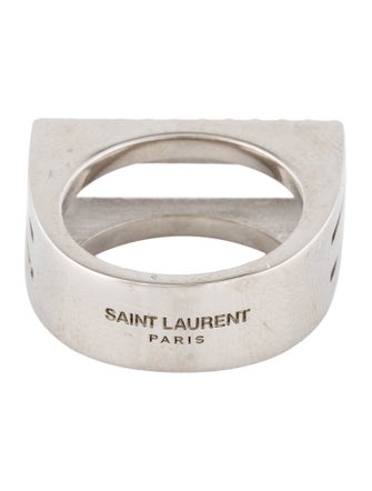 Saint Laurent Crystal Bar Band Ring