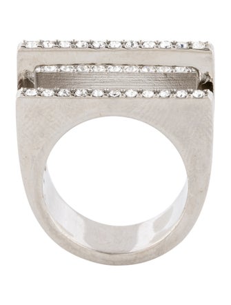 Saint Laurent Crystal Bar Band Ring