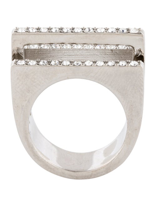 Saint Laurent Crystal Bar Band Ring