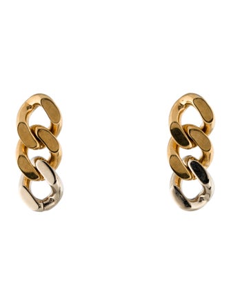 Saint Laurent Three Curb Chain Link Drop Earrings