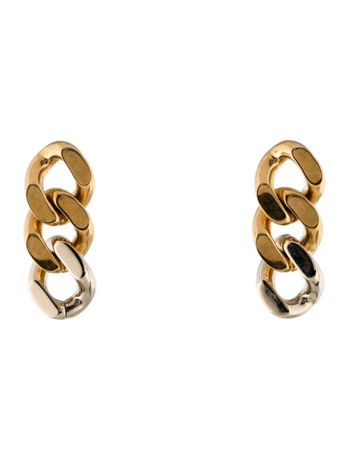 Saint Laurent Three Curb Chain Link Drop Earrings
