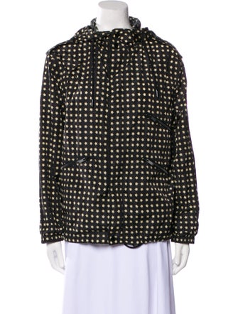 Saint Laurent Polka Dot Print Mock Neck Blouse