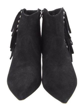 Saint Laurent Suede Beaded Accents Boots