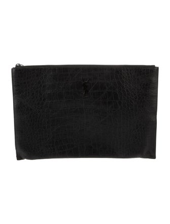 Saint Laurent Embossed Leather Portfolio