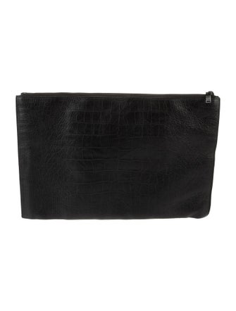 Saint Laurent Embossed Leather Portfolio