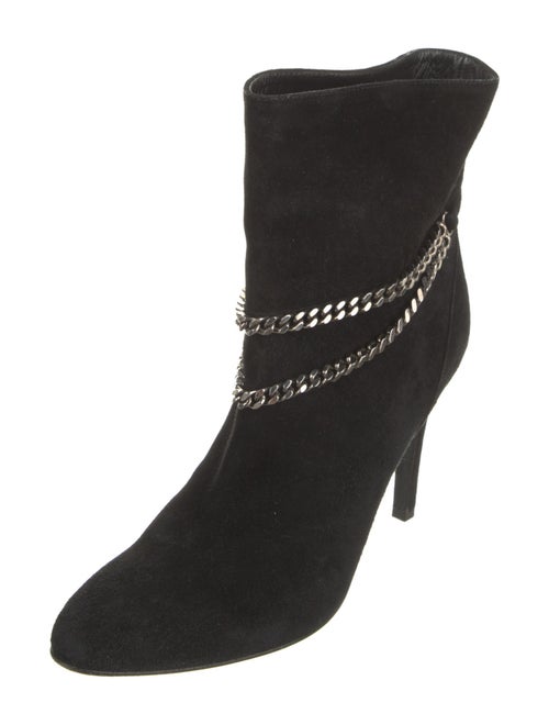 Saint Laurent Suede Chain-Link Accents Boots