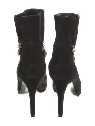 Saint Laurent Suede Chain-Link Accents Boots