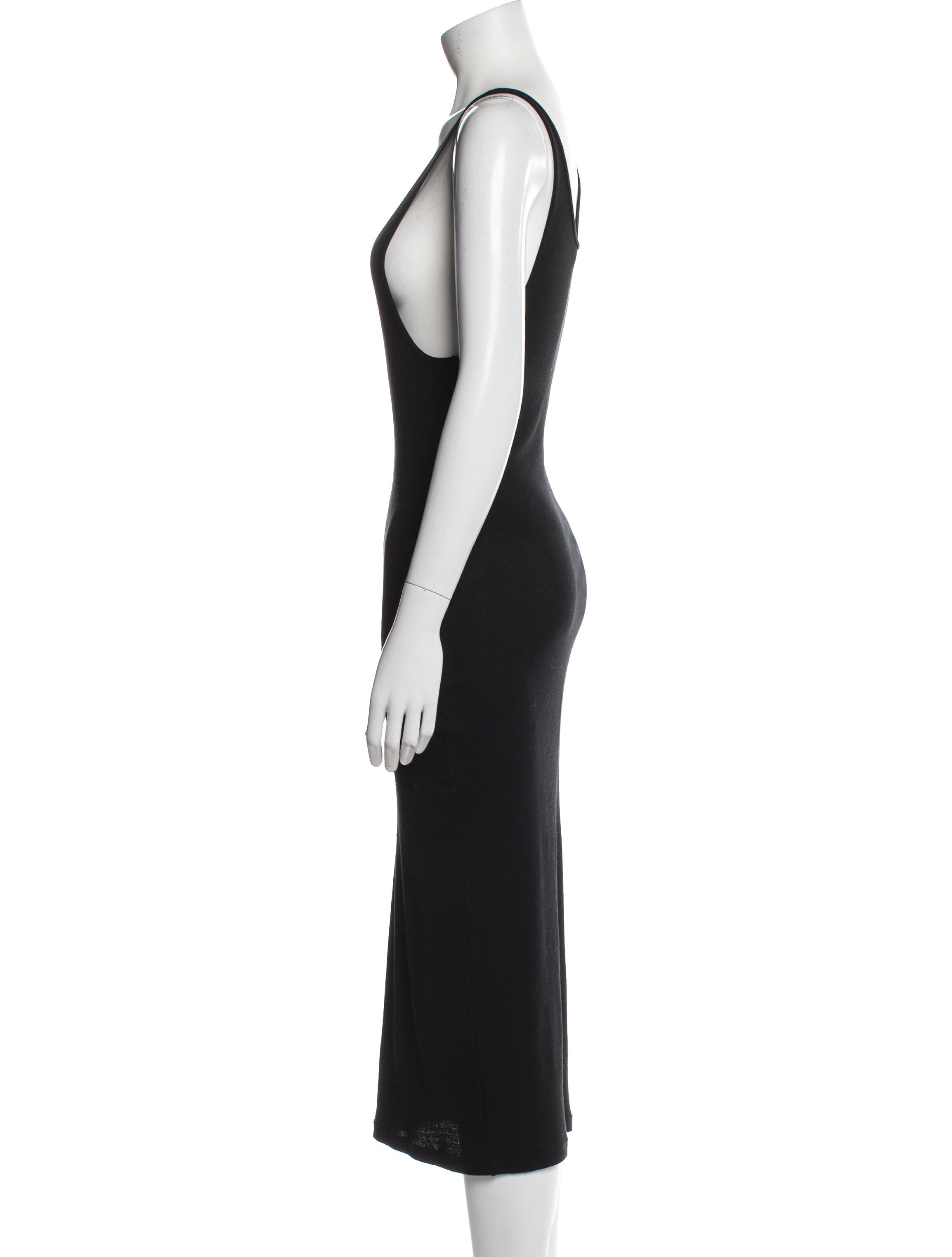 Saint Laurent Scoop Neck Long Dress