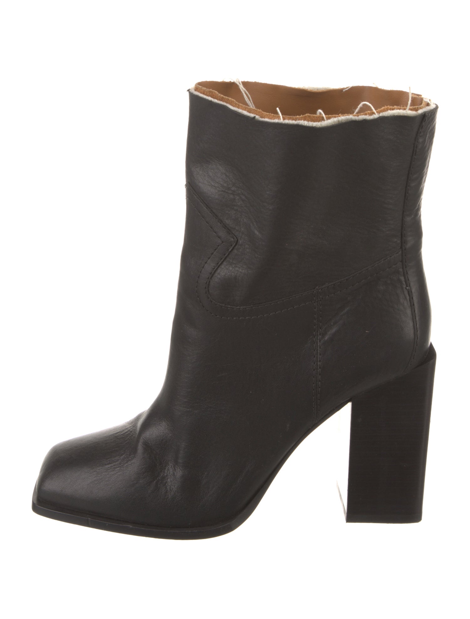 Saint Laurent Leather Distressed Accents Boots